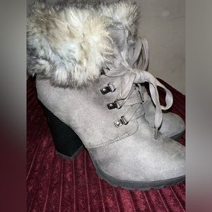 Charlotte Russe Fuzzy Ankle Boots